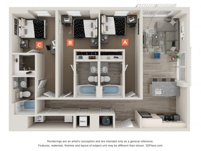 Concord 1 - 3x3 Floor plan