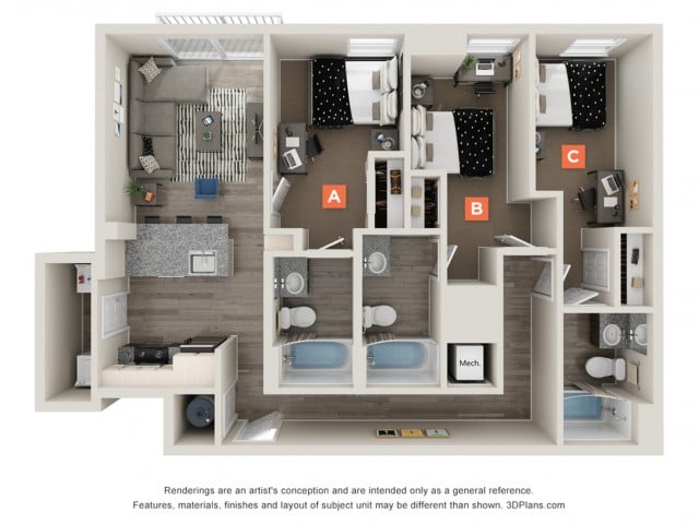 Concord 2 - 3x3 Floor plan