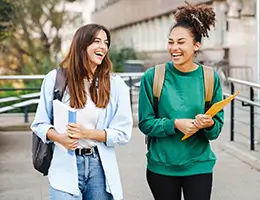 college students walking to class